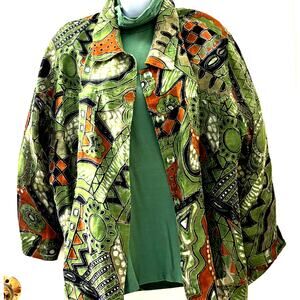 Vintage Y2K Collared Button-Up Layering Overshirt (1 XL)